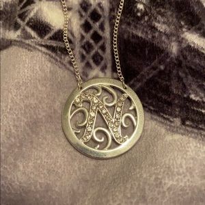 Silver “N” necklace